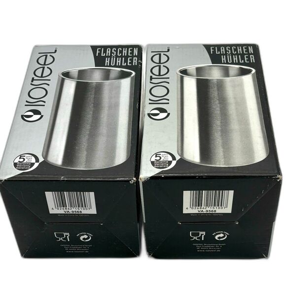 Set of 2 Isosteel Stainless Steel Wine Bottle Coolers-NWOT - Picture 2 of 14